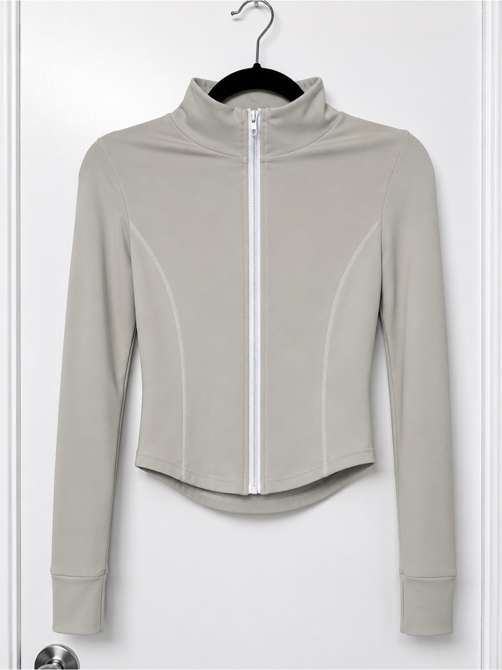 Light Gray Zip-Up Women's Jacket